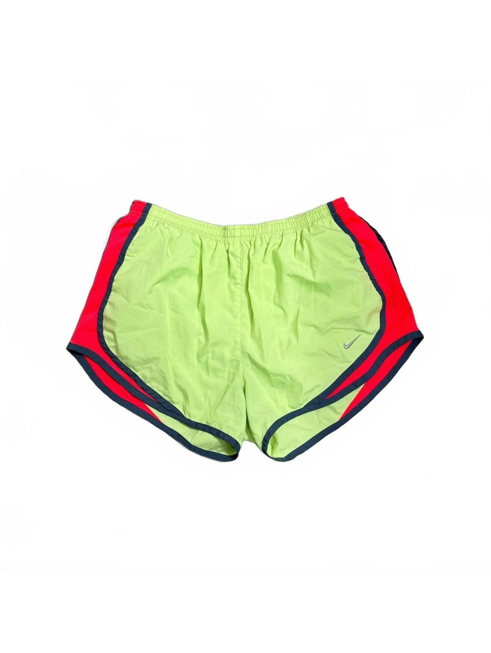 Nike Dri Fit Neon Lime and Red Athletic 3 Inch Running Shorts- Size Medium